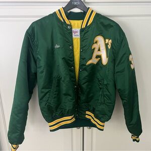1990s Men’s XL Starter Diamond Collection Oakland Athletics Bomber Jacket
